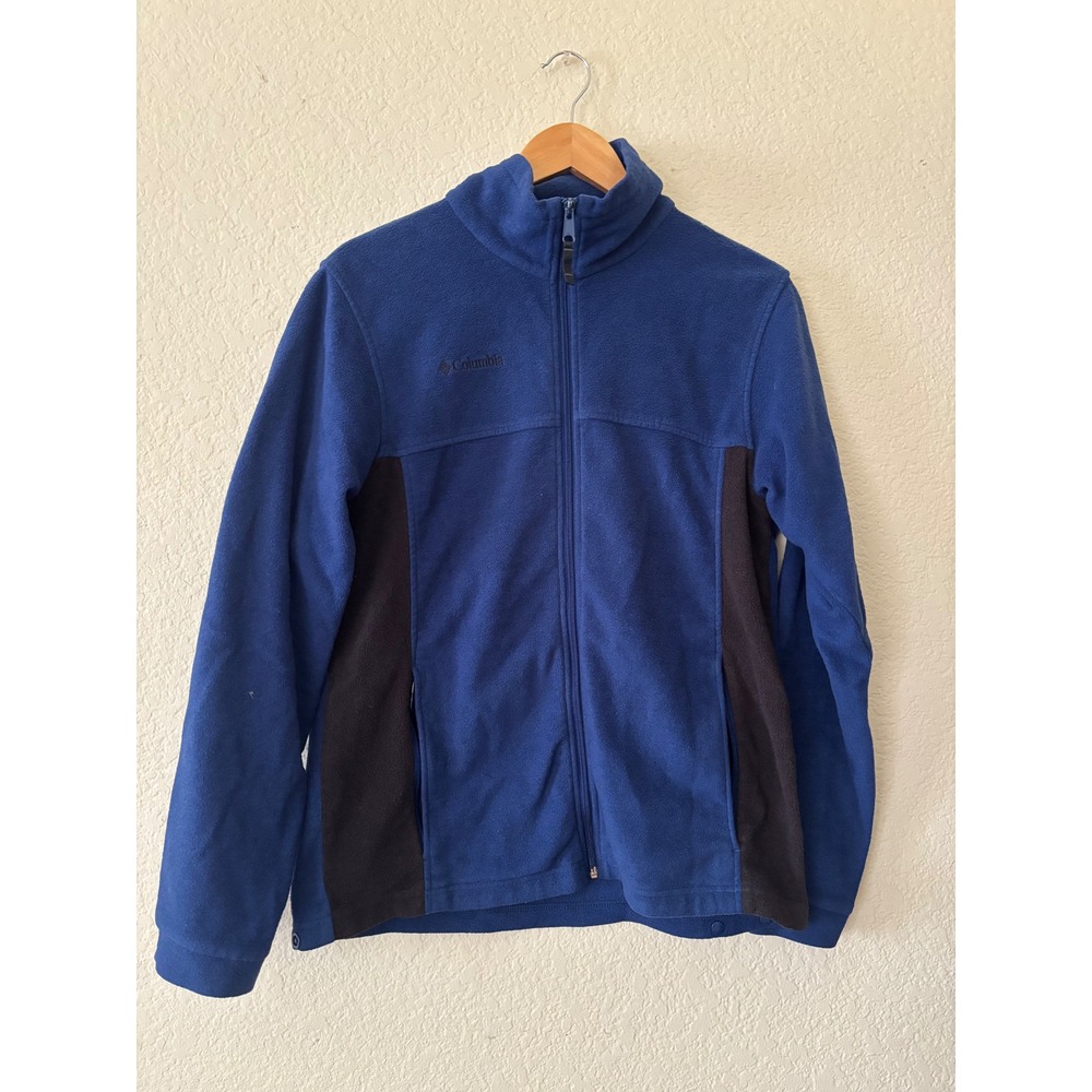 Columbia Fleece Jacket Size 18/20 Youth Blue Full Zip Colorblock Activewear
